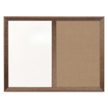 United Visual Products Enclosed Corkboard, 1 Door, 60"x36", 4" Fra UV3417-SATIN-FORBO